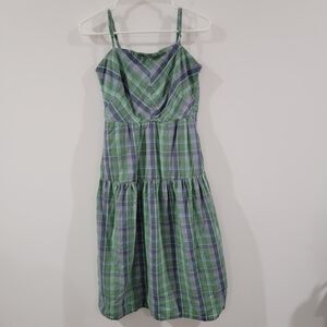 Free Assembly Womens Dress‎ Size Small Plaid Organic Cotton Cottagecore Boho